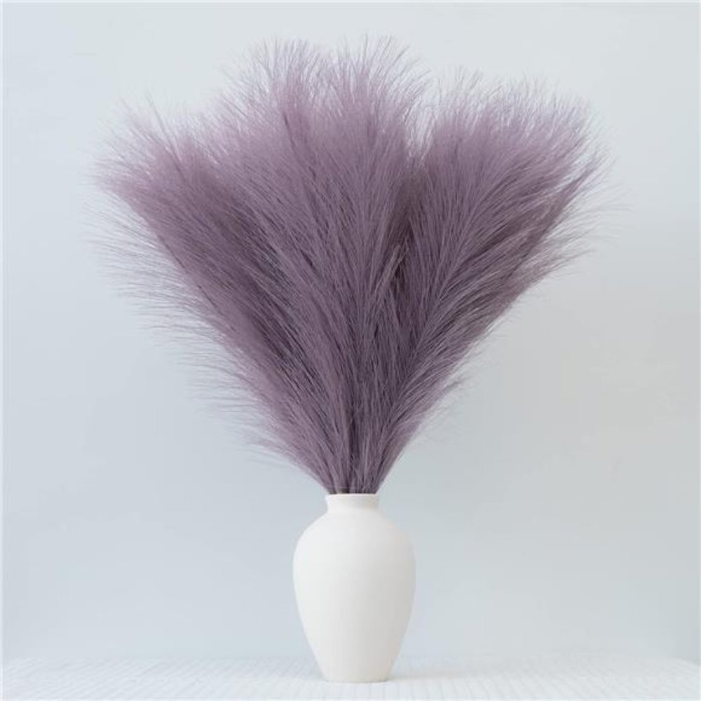 Pampas Grass Decor Fluffy Faux Pampas Grass 5 Stem 18"/45cm Pompous Grass Small